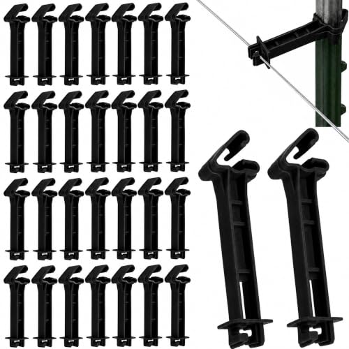 120 Pcs T Post Electric Insulators, 5" Electric Fence Extender Insulator - color: 120 Black