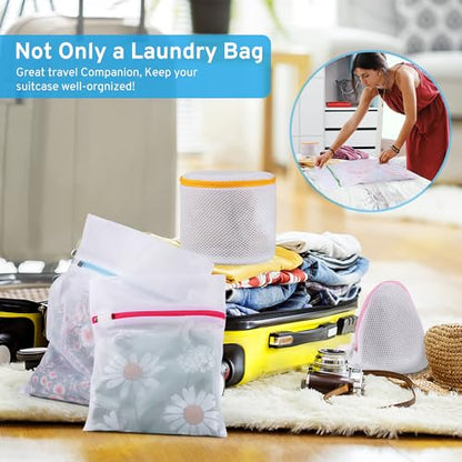 Ultimate 7 Pack 6 Size Mesh Laundry Bags Set for Delicates with AUTO-Lock Zipper, Lingerie Bags for Washing Delicates, Laundry Bags Mesh Wash Bags, Delicates Laundry Bag for Jeans,Blouse,Stocking,Bra | Laundry Bags Mesh Wash Bags Set, 6 Sizes, Durable Bre