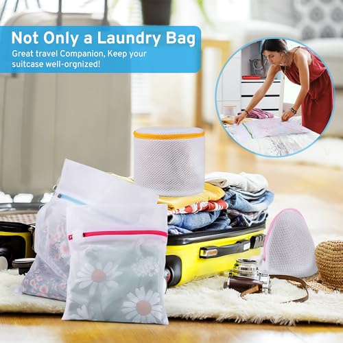 4 Pcs Mesh Laundry Bags Set for Delicates with AUTO-Lock Zipper, Lingerie Bags for Washing Delicates, Laundry Bags Mesh Wash Bags, Delicates Laundry Bag for Jeans,Blouse,Stocking,Bra(XL, 24" x 20") - size: X-Large_Fine Mesh