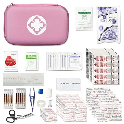 Small-Waterproof Car First-Aid Kit Emergency-Kit - Pink 277Piece Camping Equipment for Camping Hiking Home Travel YIDERBO - color: Pink