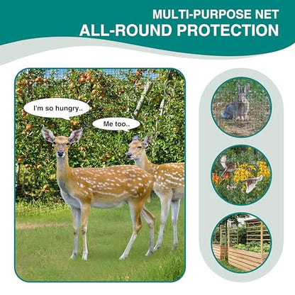 FRUITEAM 8ft×165ft Deer-Fence,Deer-Netting for Garden,Wildlife Netting,Heavy Duty Garden Fencing Roll for Plant Protection - size: 8FT×165FT