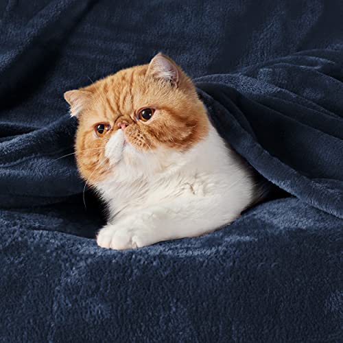 Bedsure GentleSoft Fleece Throw XL Blanket Navy - 300GSM Soft Lightweight Plush Cozy Blankets for Bed, Sofa, Couch, Travel, Camping, 50x70 inches - color: 02 - Navy, size: Throw XL (50" X 70")