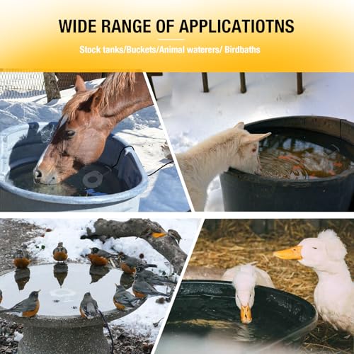 150W Chicken Water Heater,Submersible Bucket Heater Deicer for Poultry - size: 150Watt