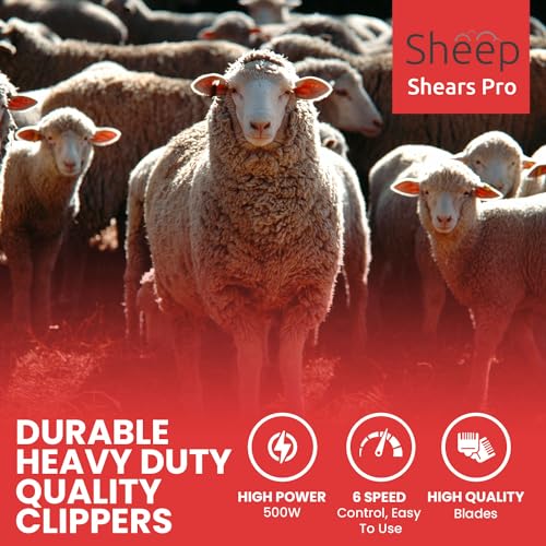 Sheep Shears Pro Electric Sheep Shearing Clipper, 110V, 500W with 2 Blades