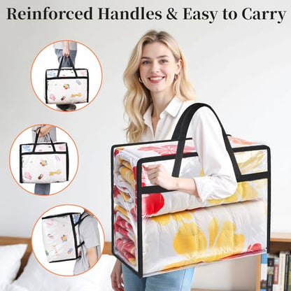 SpaceTrove Clear Storage Bags, 8-Pack Under Bed and Closet Organizers 90L - size: 90L