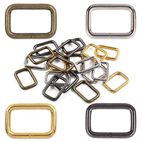 1 inch 25mm Metal Belt Buckle Hardware Assortment Webbing Strap Loops Clasp for Belt Craft DIY Accessories - style: Rectangle Rings