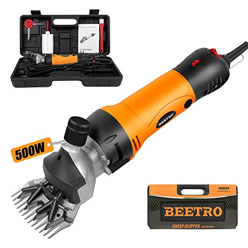 BEETRO 500W Electric Professional Sheep Shears, Animal Grooming Clippers for Sheep Alpacas Goats and More, 6 Speeds Heavy Duty Farm Livestock Haircut - size: One set of blade