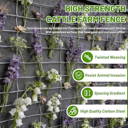 Cattle Panel 4ft x 328ft 14 Gauge Heavy Duty Galvanized Woven Wire Fence - size: 14ga 4x328ft