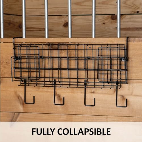 EASY-UP 24" Collapsible Basket and Tack Rack | The Ultimate Tack Room Organizer for Every Equestrian | Color Black