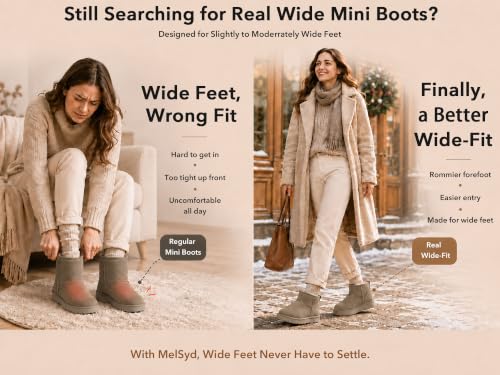 100% Sheepskin Mini Boots with Arch Support Options: Warm to -22°F - color: Classic-wide-olive, size: 5 Wide