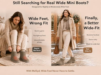 100% Sheepskin Mini Boots with Arch Support Options: Warm to -22°F - color: Classic-wide-olive, size: 5 Wide