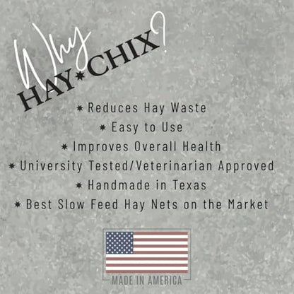 hay chix Half Bale Slow Feed Hay Net for Horses - 1 3/4" Holes - Amethyst - color: Redemption Amethyst