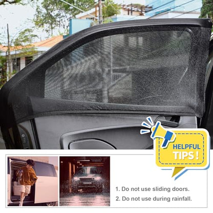 Car Window Shades, UV Protection Vehicle Front Rear Side Mesh Sunshade Curtains, Breathable Heat Block Window Screen Cover Fits for Most Cars, Car Accessories (Car Front, 2 PCS) - color: Car Front 2 PCS