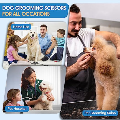 JASON Dog Grooming Scissors Kit - Professional 6 in 1 Shears 7.5" Rosegold - color: Rosegold, size: 7.51