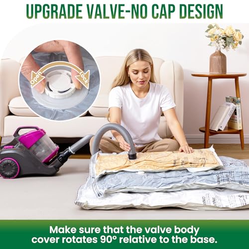 TAILI 6 Pack Vacuum Storage Bags, Jumbo Size (31×40 inch), Cream - size: 6 Jumbo