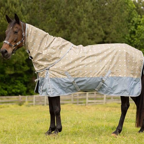 Equinavia Norse Waterproof Turnout Blanket, Lightweight 100g Rain Sheet - color: Slate Grey/Light Olive, size: 75 in