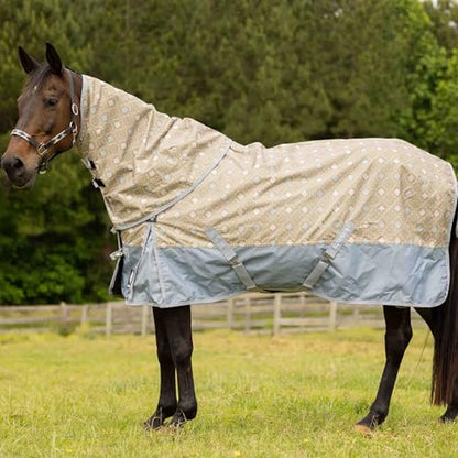 Equinavia Norse Waterproof Turnout Blanket, Lightweight 100g Rain Sheet - color: Slate Grey/Light Olive, size: 75 in