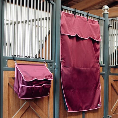 HORZE Ella Equestrian Horse Show Stall Guard with 3 Pockets | 73" x 54" - Anemone Dark Pink - One Size