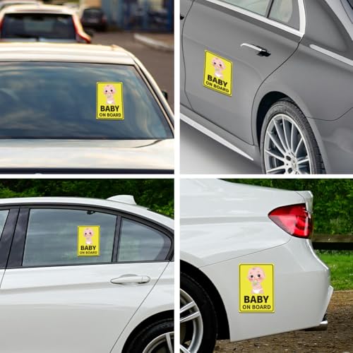 WADORN 10Pcs Infant on Board Sticker, New Born Safety Warning Sign Removable Safety Sticker Notice Board Waterproof Infant in Car Vinyl Decals for Car Rear Side Windows Bumpers 7.08x5.12 Inch - style: Infant On Board