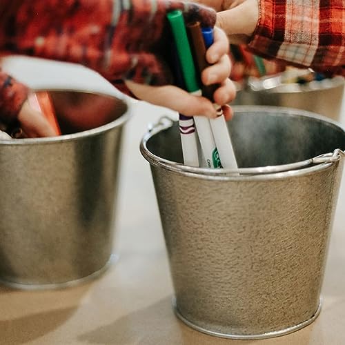 2 Quart Galvanized Steel Pail, Metal Bucket - color: 2 Quart Steel Pail