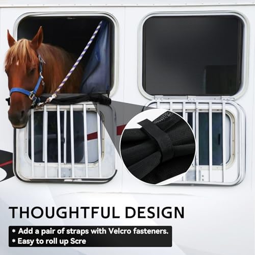 Horse Trailer Window Screen with Zipper, 35 Inch Length x 26 Inch Height