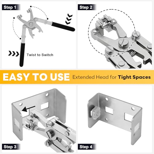 Rotable Dual Head Cage Nut Tool Kit with 10 Sets M6 Silver Rack Mount Screws - Screw Install and Remove Tool for M4 M5 M6 M8 M10 - Screw Tool Kit for Server Rack, Network Cabinet, Data Center(Black) - color: 10 Pack Cage Nuts+Black Handle Tool