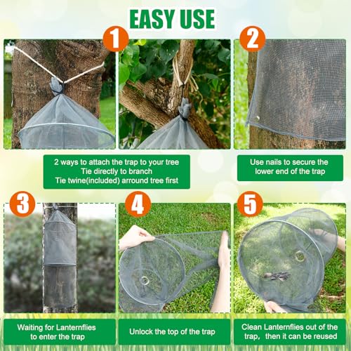 Qualirey 16 Pack Spotted Lanternfly Trap Lanternfly Killer for Tree,Grey - color: Silver