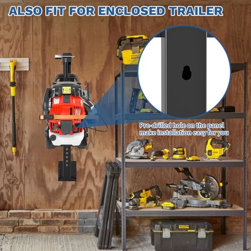 Heavy Duty Backpack Blower Rack for Truck & Trailer, Black - color: Black