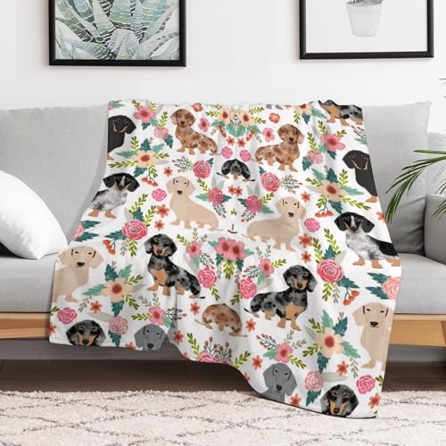 Dachshund Dog Fleece Throw Blanket for Couch Adults Teens 40" X 50" - color: Dachshund, size: 40x50 inch
