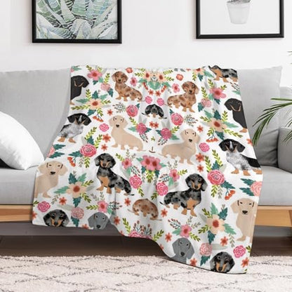 Dachshund Dog Fleece Throw Blanket for Couch Adults Teens 40" X 50" - color: Dachshund, size: 40x50 inch