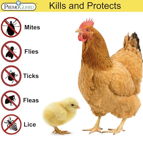 Premo Guard Natural Poultry Spray – Kills Scaly Leg Mites, Fleas, & Lice | Chicken, Duck, Geese Pests, Spray Directly on Birds and Coops, Natural Plant Based Oils, Control & Prevention - size: 32 Fl Oz (Pack of 1)