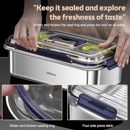 Food Container with Lids Kitchen Storage Container with Date Indicator (2.4L) - size: 2.4L