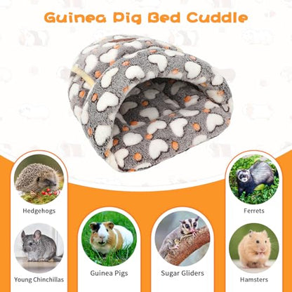 YUEPET Guinea Pig Bed Cuddle Cave, Warm Fleece Hideout, White Heart - color: White Heart, size: 1PCS