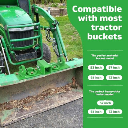 Tractor Bucket Grab Hooks 2” Receiver D Rings with Self-Locking Function