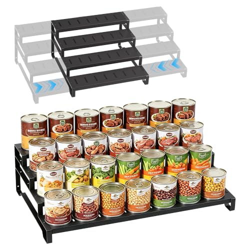 Expandable Can Organizer for Pantry, 4-Tier Adjustable Metal Can Rack - size: 4 Tier*1