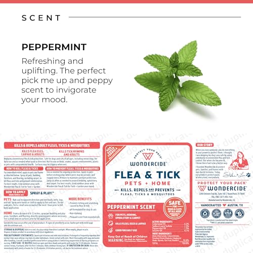 Wondercide - Flea Tick & Mosquito Spray for Pets & Home - Peppermint 32 oz - color: Peppermint, size: 32 OZ