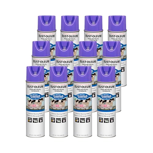 Rust-Oleum Livestock Marking Spray Paint, Fluorescent Purple | 17oz livestock marking paint. Safe temporary marking for cattle, hogs & sheep; bright fluorescent, weather-resistant, easy.