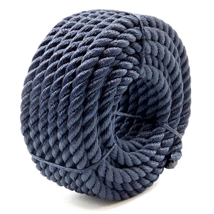 Heavy Duty Twisted PP/Polyester/Nylon Rope, Weather-Resistant & Waterproof Rope for Pool, Marine, Camping, Household Use, Construction & Rigging Applications (Navy, 3/8in X 32FT) - color: Navy, size: 3/8in X 32FT
