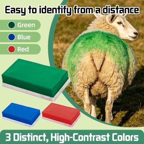 Replacement Marking Crayon Blocks for Ram Breeding Harness (Green) | 3 Pack |For Sheep&Goat Breeding | All-Weather, High-Visibility, Long-Lasting , Screw-In Secure Fit - color: Green
