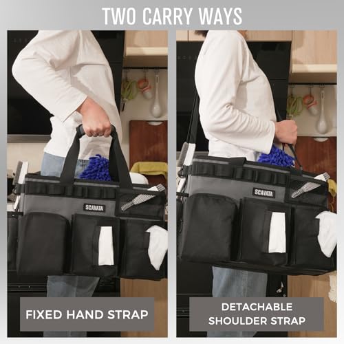 SCAVATA Wearable Cleaning Caddy Bag, Portable Cleaning Supplies Organizer - color: GraphiteGrey
