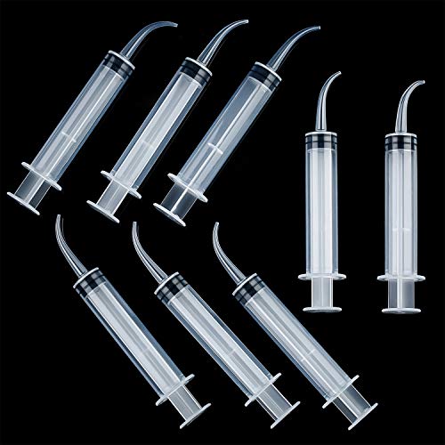 TecUnite 8 Pcs Syringe Dental Irrigation Syringe with Curved Tip - style: No Measurement