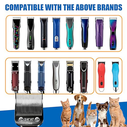 Dog Grooming Replacement Blades Compatible with Andis Dog Clippers - size: Black-3/4"HT-2PCS