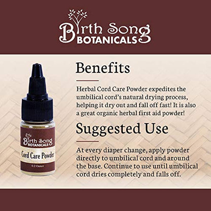 Birth Song Botanicals Herbal Cord Care Powder, Newborn Umbilical Cord Care, Postpartum Essential Gift for New Moms 0.2 oz