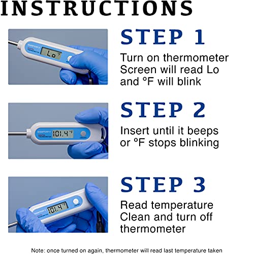 Large Animal Digital Thermometer Kit with Gloves