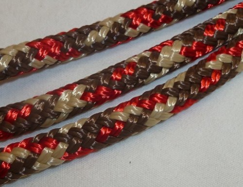 Horse Pocket Halter, Quick Catch Halter - 1/4" Polyester Rope - color: Brown/Red/Tan CH