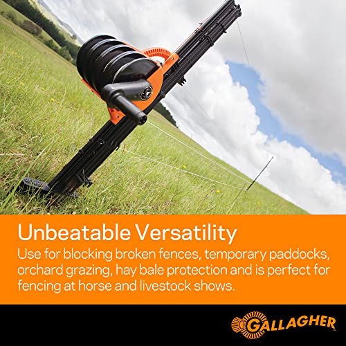 Gallagher Smart Fence 2 Portable Electric Fence for Livestock | 328ft of 4-Strand Electric Fencing, Built-In Posts and Reels, Quick Install Temporary Field Fencing