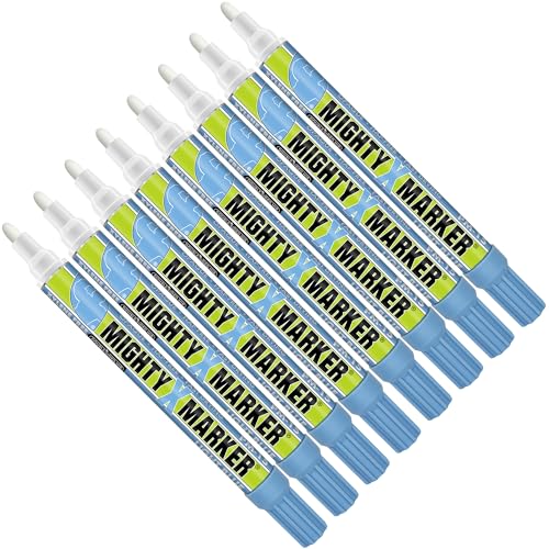 PM-15, Eco-Friendly Paint Marker, Alcohol-Based & Xylene-Free, Waterproof & Permanent, 10ml, 2.3mm Tip, 8 Bonus Tips, Made in USA, Lt. Blue 8 Pack - color: Light Blue
