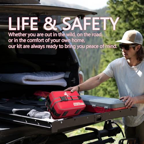 Advanced Comprehensive First Aid Kit with Well Organized Labelled Compartments Removable MOLLE System First Aid Trauma Kits for Car, Home,Camping, Office and etc.-401 Piece - size: Extra Extra Large