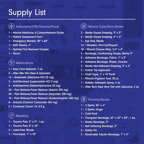 Adventure Medical Kits Marine Series Medical Kit - 600 - Boat First Aid Kit For 8 People 12 Hours From Care - Includes Emergency Medical Supplies Like Bandages, Medicine, Guide Book & More