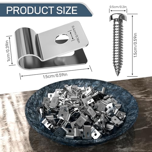 Fence Mounting Clamps Set – 200 Pcs Stainless Steel Fence Clamps with Screws – Fencing Clips Fits 12-16 Gauge Wire, Wood Post Mounting - style: LS6